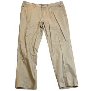 Nautica Mens Pants 40x30 Khaki Chino Straight Leg Flat Front Classic Fit Flex
